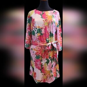 Floral Women's Dress with Belt